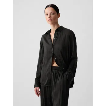 GAP Saténová košile Boyfriend - Dámské GAP šedá 2849240