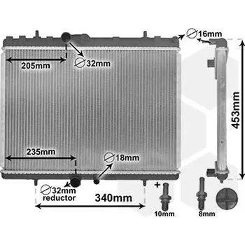 Chladič motoru Chladič, chlazení motoru VAN WEZEL 40002269