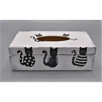 Box na kapesníky Krabička na kapesníky Kočky v triku (Kapesníkovník box s kočkou)