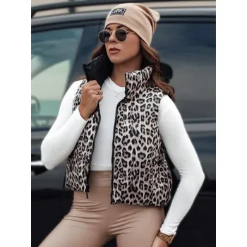 Dámská vesta Dámská přechodná krátká prošívaná oboustranná vesta LEOVELLA černá