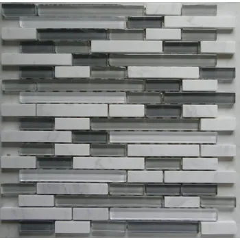 Obklad MOSAIC Mozaika sklo-kámen šedobílá MKS021