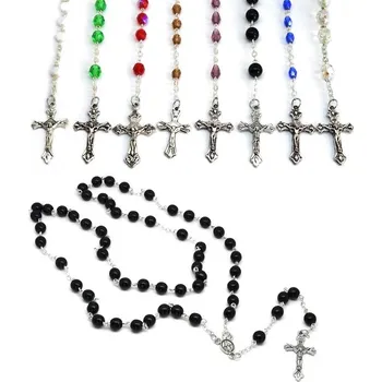 Náhrdelník Náhrdelník růženec z perliček Renegat - Černá