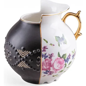 Lampička SELETTI Váza Hybrid Lfe, bílá / barevná, Ø 19,5 cm, porcelán bílá, černá, zlatá, barevná - Doprava zdarma