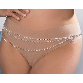 Řetízek B-TOP Vícevrstvý krystalový řetízek na pas se srdcem