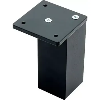 Nábytkové kování Nábytková nožka NYKO 40 x 40, černá matná s rektifikací 120 mm