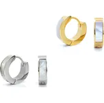 Kruhové ocelové náušnice s perletí Jewel 17 mm - Zlatá