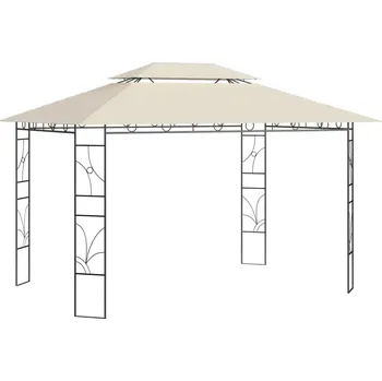 Zahradní altán vidaXL Marketos Altán 4 x 3 x 2,7 m krémový 160 g/m²