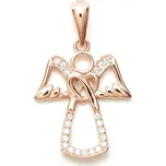 Stříbrný anděl se srdcem a zirkony Lolita - Gold rose