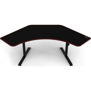 Psací stůl AROZZI herní stůl ARENA ANGELO Black rohový černý s červeným okrajem