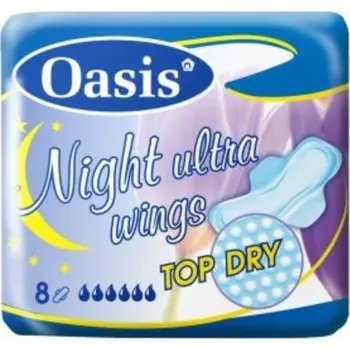 Menstruační vložka Oasis night ultra wings 8 ks