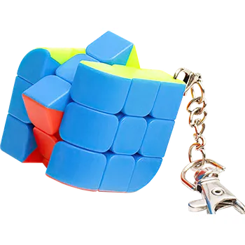 Hlavolam FANXIN Rubikova kostka - Přívěsek na klíče - Trihedron (třístěn) FX7785 - 3x3x3 - Bez nálepek