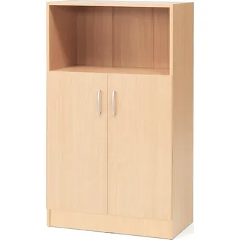 Policová skříň Kancelářská skříň FLEXUS, 1325x760x415 mm, dveře + 1 otevřená police, buk