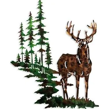 Wallity Decorative Metal Wall Accessory Deer 2 Multicolor