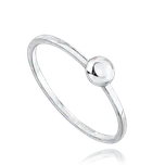 MINET Elegantní zlatý prsten z bílého zlata s kuličkou Au 585/1000 vel. 52 - 1,00g Velikost prstenu: 52