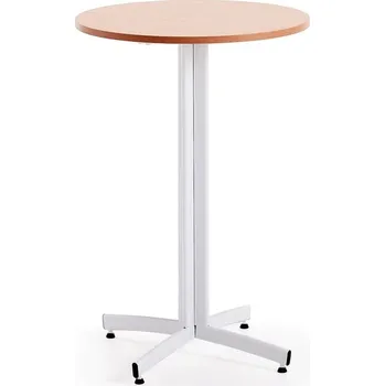 Jídelní stůl Barový stůl SANNA, Ø700x1050 mm, bílá/buk