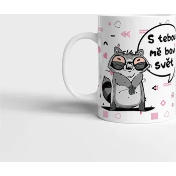 Hrnek S tebou mě baví svět (Mýval) - Červená