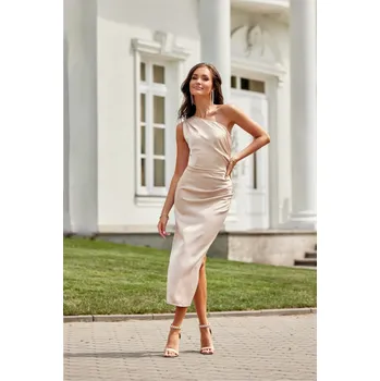 Dámské šaty Večerní šaty SUK0411 zlaté - Roco Fashion XS-34