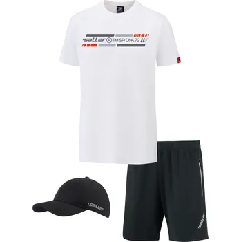 Saller BASIC TM72 Sportovní set BARVA: 430 bílá-černá, Velikost: L Pohodlný sportovní komplet pro trénink i volný čas