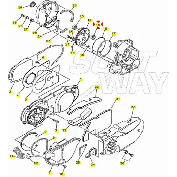 Motor pro motocykl Yamaha Gufero klikové hřídele - vnitřní 931011917200