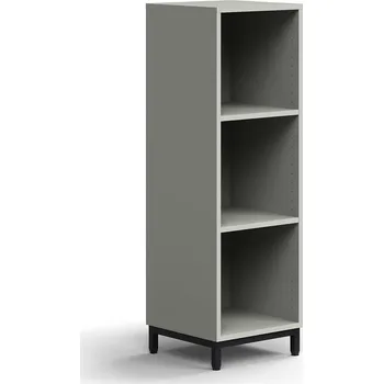 Knihovna Regál QBUS, 2 police, nohy, 1252x400x400 mm, černá, světle šedá