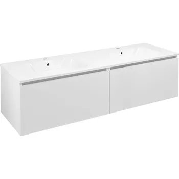 Umyvadlo Sapho LOREA skříňka 180x46x51,5cm (90+90cm), bílá mat