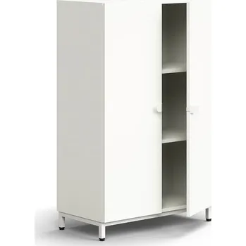 Policová skříň Policová skříň QBUS, 2 police, nohy, úchytky, 1252x800x420 mm, bílá
