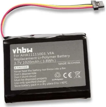 Příslušenství k chytrým hodinkám VHBW Baterie pro TomTom Start 60, 1020 mAh
