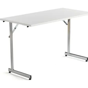 Jednací stůl Skládací stůl CLAIRE, 1200x600 mm, bílá, chrom