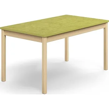 Jídelní stůl Stůl DECIBEL, 1400x800x720 mm, akustické linoleum, bříza/limetkově zelená