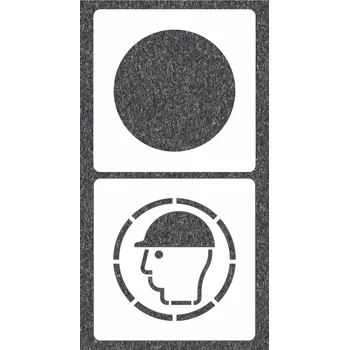 Vodovodní potrubí ŠABLONY PE - POUŽIJ OCHRANU HLAVY 2 barvy Plast PE 1 mm symbol PE 300mm