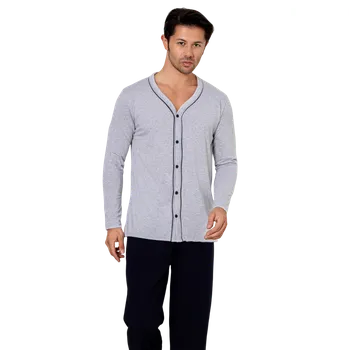 Pánské pyžamo MNB Pánské dlouhé pyžamo MNB-28050 XL Šedá