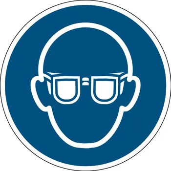 ochranné brýle Používej ochranné brýle - značka, PES, samolepicí, Ø 200 mm