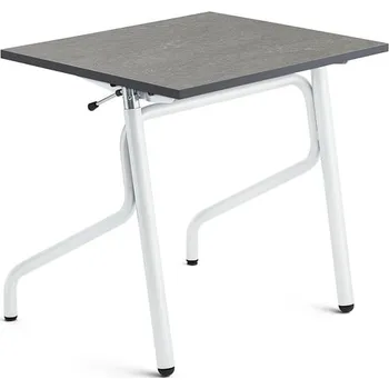Zahradní lavice Školní lavice ADJUST, výškově nastavitelná, 700x600 mm, linoleum, tmavě šedá, bílá