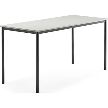 Jídelní stůl Stůl SONITUS, 1800x800x900 mm, antracitově šedé nohy, HPL deska tlumící hluk, šedá