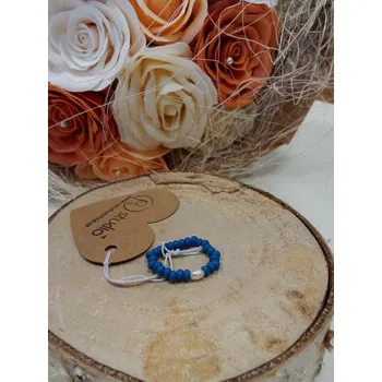 Prsten RV studio Louny s.r.o. Prstýnek PRECIOSA rokajl tmavě modrá + Říční perla 3 mm