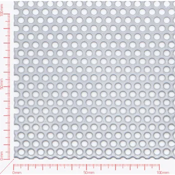 Plech Děrovaný plech; děrování kruhové přesazené; otvor 4mm; rozteč 6mm