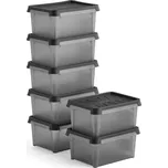 Plastový box DRY, s víkem, voděodolný, 12 l, 400x300x200 mm, bal. 7 ks