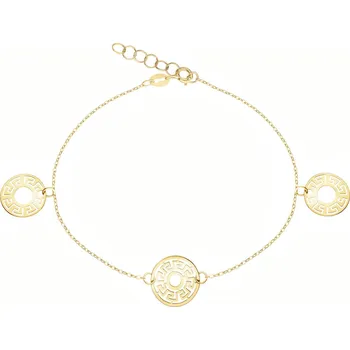 Náramek Zlatý náramek, anker - rozety - AP539-7509