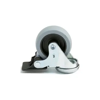 Pojezdové kolečko Otočné kolo s brzdou, 50x19 mm, 40 kg, plné gumové