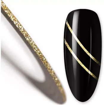 Umělé nehty Samolepící zdobící páska na nehty glitrová - GLITTER ZLATÁ 10 (Zdobicí páska na nehty, zlatý glitr)