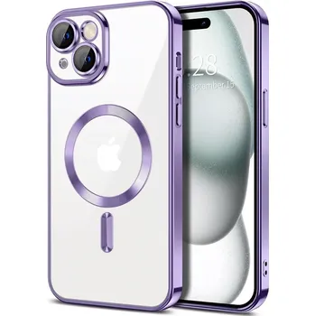 Pouzdro na mobilní telefon Kryt iPhone 15 Techsuit Luxury Crystal MagSafe - fialový