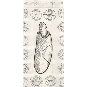 Sáček na potraviny Sáček na párek v rohlíku, 80+40 x 170 mm, 300 ks