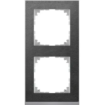 Dvojrámeček Merten M-Pure Decor, Slate/Aluminium Schneider MEG4020-3669