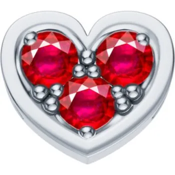 Náramek ELEMENTS dílek: Srdce s rubíny (DCHR3851)
