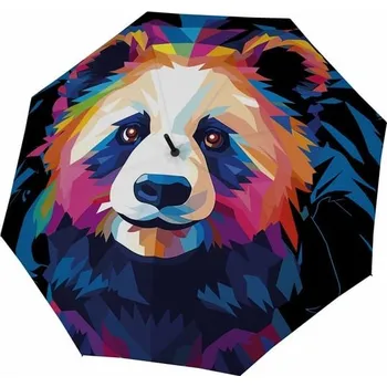 Deštník Doppler Modern Art Long AC Mighty Panda - holový vystřelovací deštník
