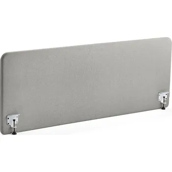 Paraván Stolový paraván ZONE, bílé svorky, 1800X650x36 mm, potah Hush, světle šedá