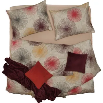 Povlečení SCANquilt povlečení KLASIK DESIGN vertu béžovovínovožlutá 140 x 220/70 x 90 cm