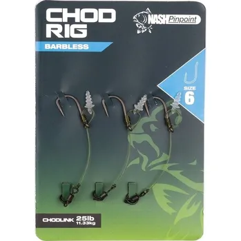 NASH - Návazec Chod Rig Barbless vel. 6 3 ks