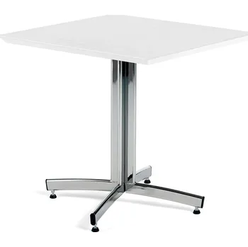 Jídelní stůl Stůl SANNA, 700x700x720 mm, chrom/bílá