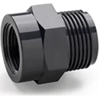 Krátký nipl závitový vněj./vnitř. Závit d1" x 1/4" PVC PN16